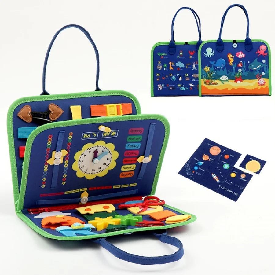 Montessori Busy Board – Educational Sensory Activity & Fine Motor Skills Development Toy for Boys and Girls