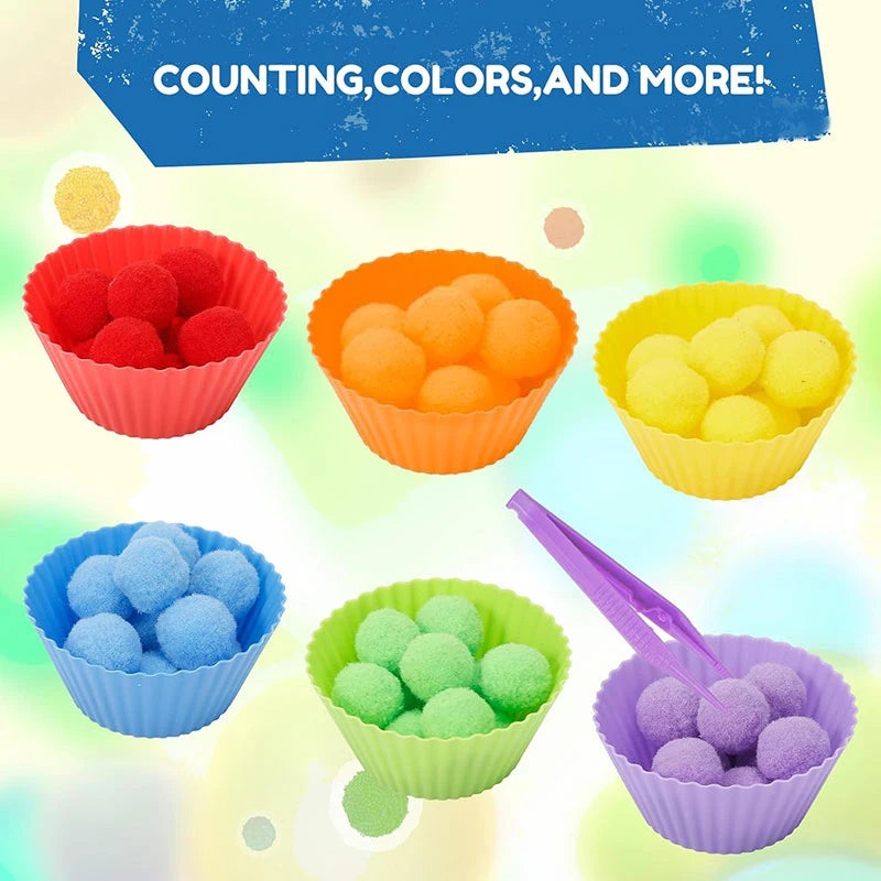 Counting Pompoms Montessori Toy