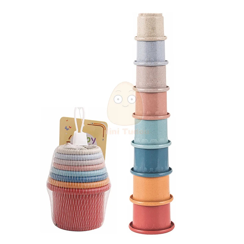 Baby Cartoon Stacking Cups – Early Educational Learning Toy for Bath & Play