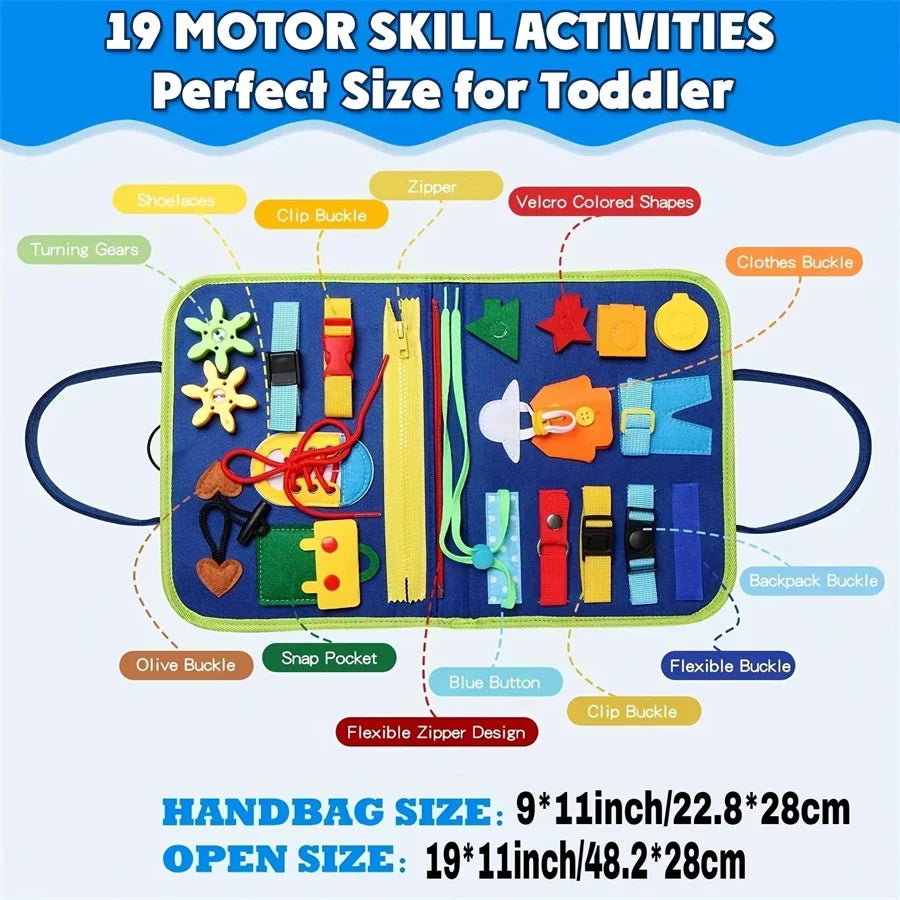 Montessori Busy Board – Educational Sensory Activity & Fine Motor Skills Development Toy for Boys and Girls