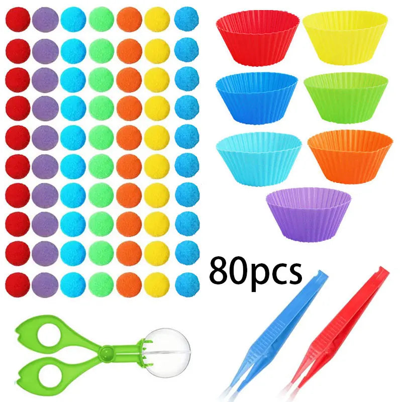 Counting Pompoms Montessori Toy
