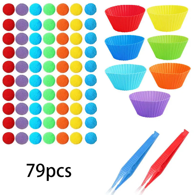 Counting Pompoms Montessori Toy