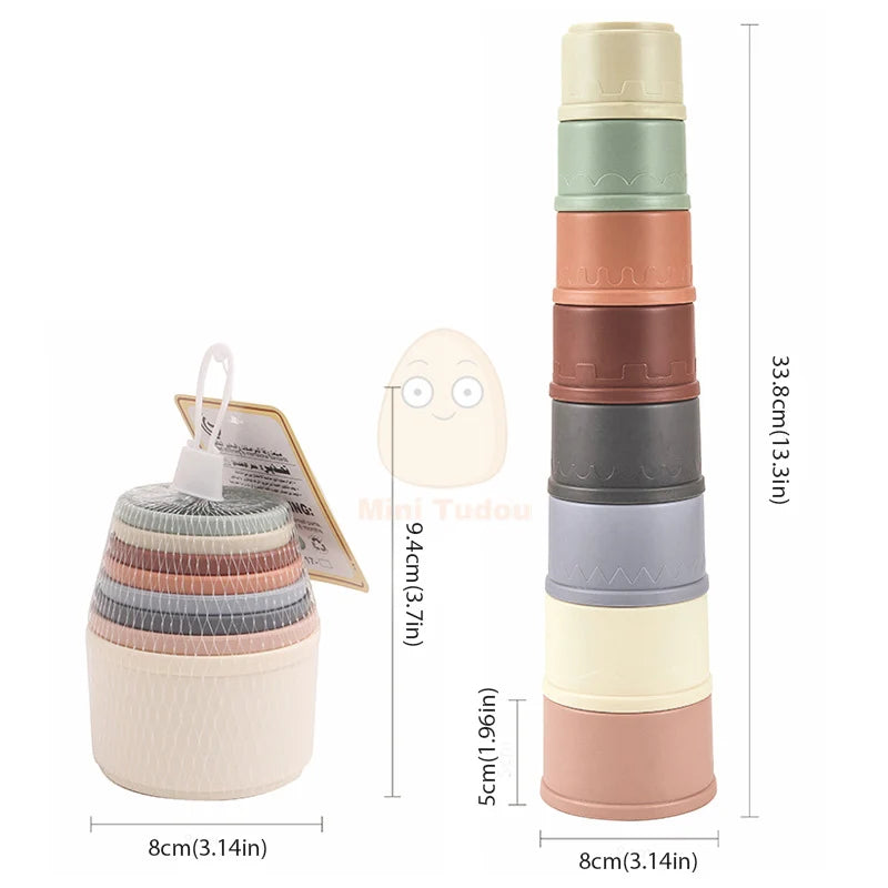 Baby Cartoon Stacking Cups – Early Educational Learning Toy for Bath & Play