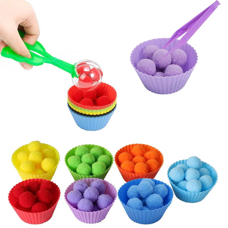 Counting Pompoms Montessori Toy