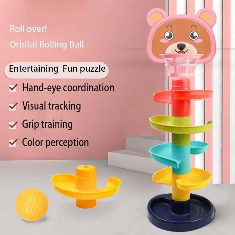 Baby Track Sliding Ball Rolling Tower – Educational Sorting & Stacking Toy (0-3 Years)