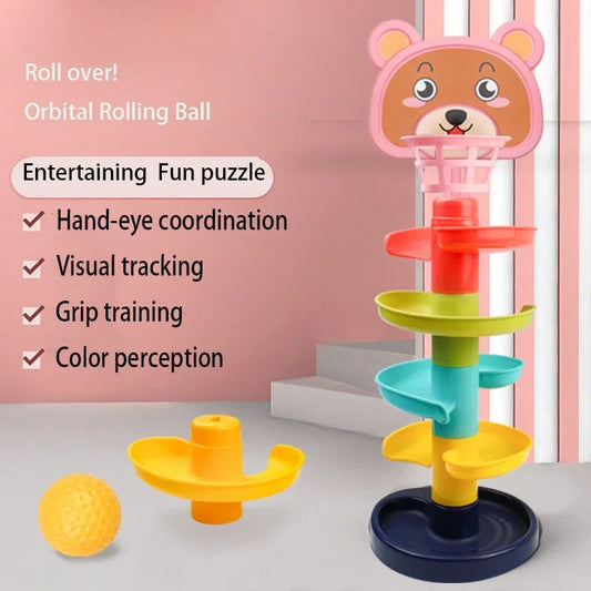 Baby Track Sliding Ball Rolling Tower – Educational Sorting & Stacking Toy (0-3 Years)