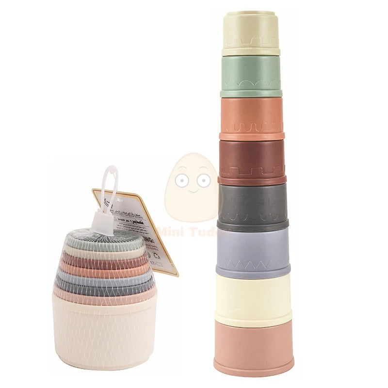 Baby Cartoon Stacking Cups – Early Educational Learning Toy for Bath & Play