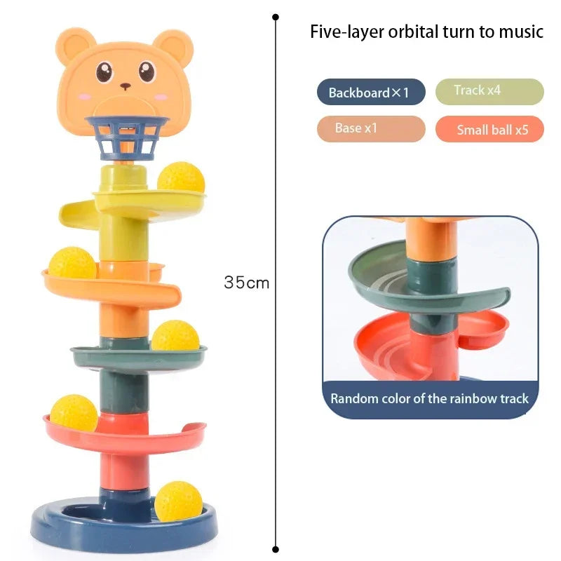 Baby Track Sliding Ball Rolling Tower – Educational Sorting & Stacking Toy (0-3 Years)