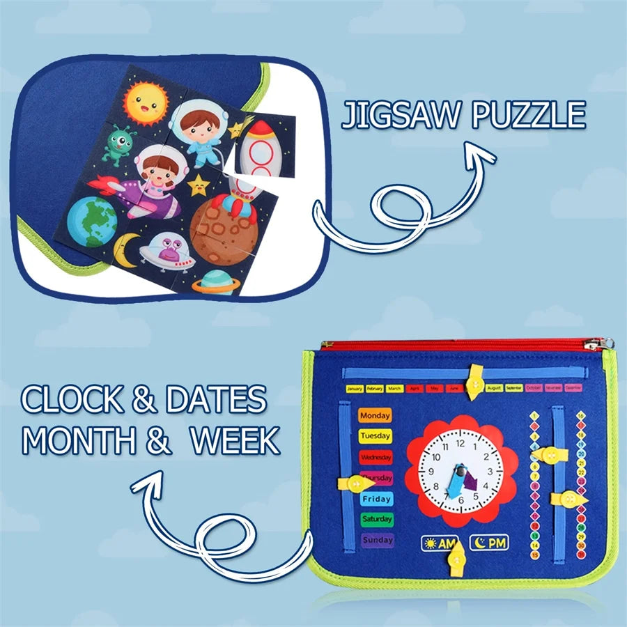 Montessori Busy Board – Educational Sensory Activity & Fine Motor Skills Development Toy for Boys and Girls