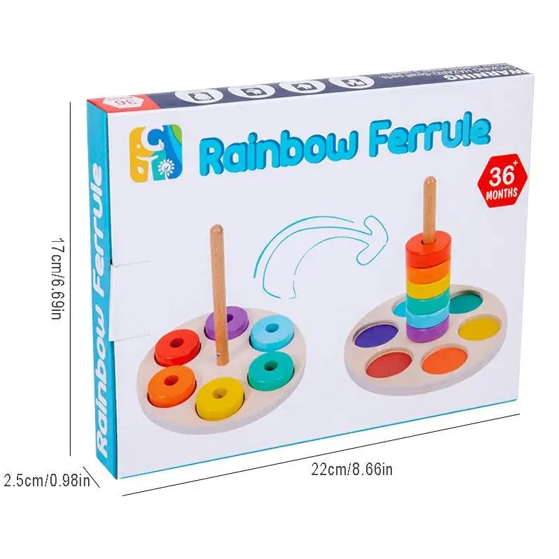 Baby Wooden Rainbow Stacking Toy – Montessori Colorful Blocks