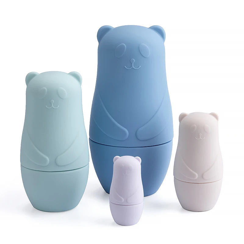 Montessori Nesting Matryoshka Doll Toy Set – Silicone Stacking Blocks, BPA Free