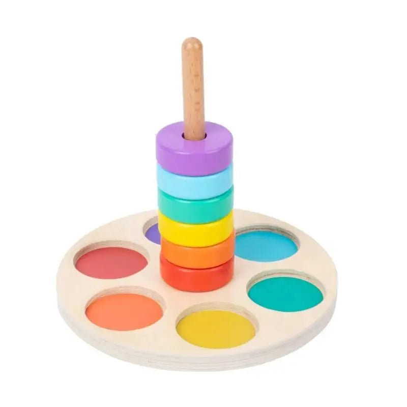 Baby Wooden Rainbow Stacking Toy – Montessori Colorful Blocks