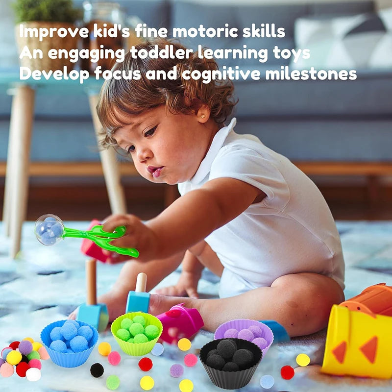 Counting Pompoms Montessori Toy