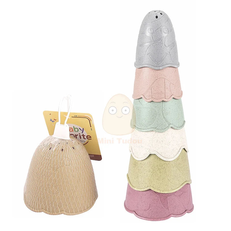 Baby Cartoon Stacking Cups – Early Educational Learning Toy for Bath & Play