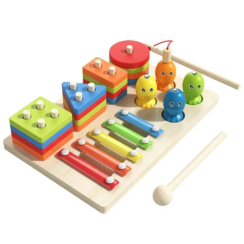 Baby Wooden Rainbow Stacking Toy – Montessori Colorful Blocks