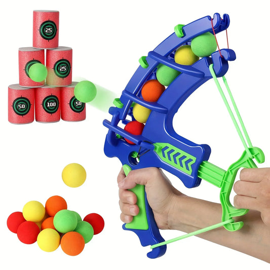 Hot Selling Bow and Arrow Shooting Toy Set – EVA Sponge Ball with Target Bucket & Stickers