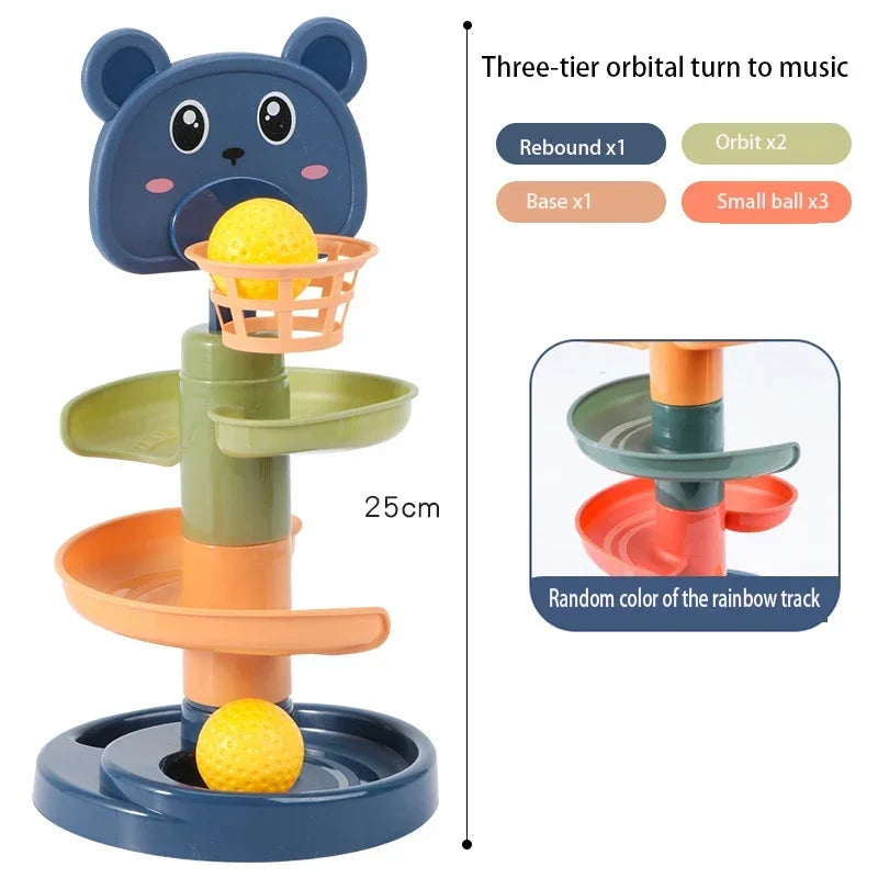 Baby Track Sliding Ball Rolling Tower – Educational Sorting & Stacking Toy (0-3 Years)