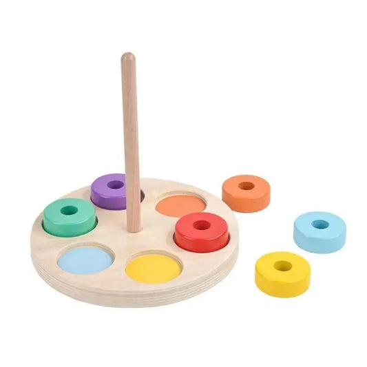 Baby Wooden Rainbow Stacking Toy – Montessori Colorful Blocks