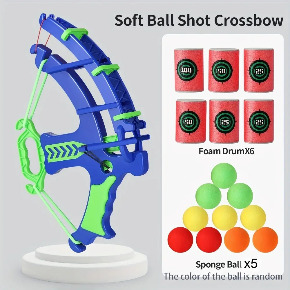 Hot Selling Bow and Arrow Shooting Toy Set – EVA Sponge Ball with Target Bucket & Stickers