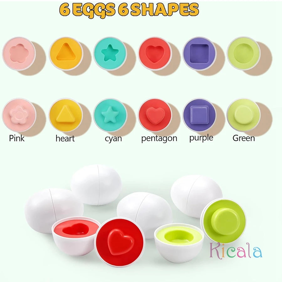 Baby Montessori 3-in-1 Stacking Rings & Matching Easter Eggs Toy