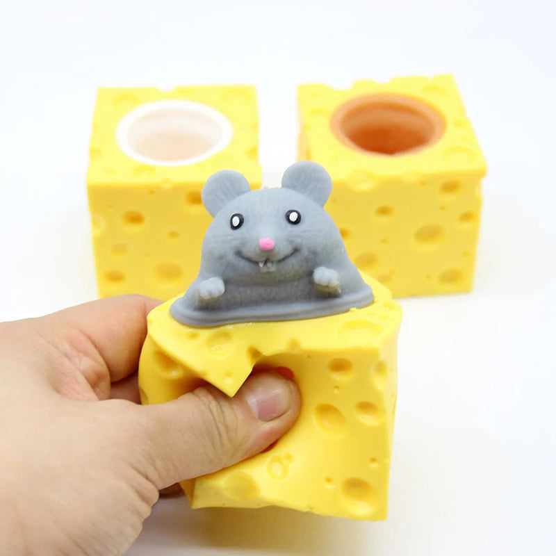 Stress-Relief Cheese Mouse Fidget Toy