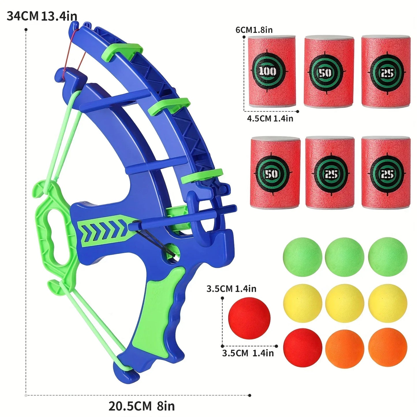 Hot Selling Bow and Arrow Shooting Toy Set – EVA Sponge Ball with Target Bucket & Stickers