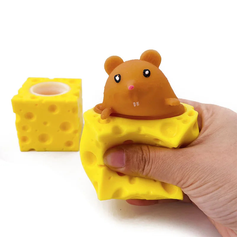 Stress-Relief Cheese Mouse Fidget Toy