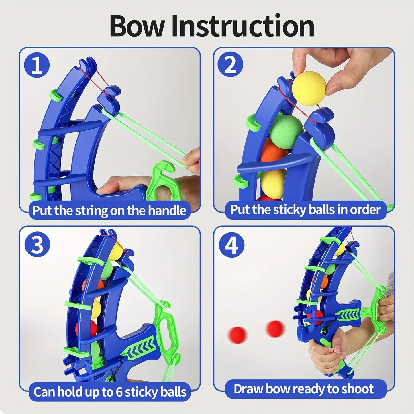 Hot Selling Bow and Arrow Shooting Toy Set – EVA Sponge Ball with Target Bucket & Stickers